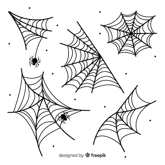 Free Vector hand drawn cobweb collection