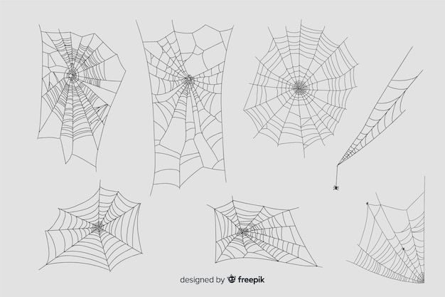 Free Vector hand drawn cobweb collection