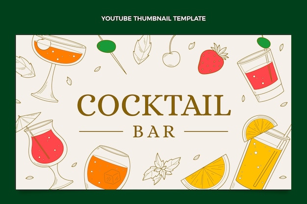 Hand drawn cocktail bar youtube thumbnail