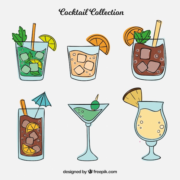 Hand drawn cocktail collection