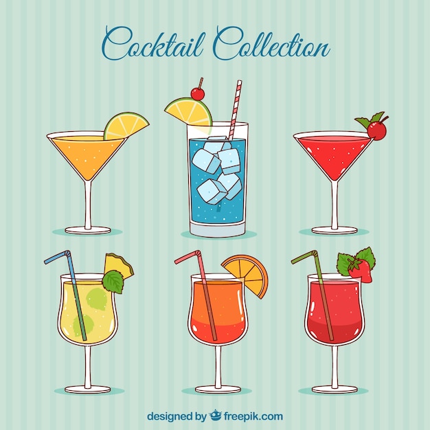 Free Vector hand drawn cocktail collection