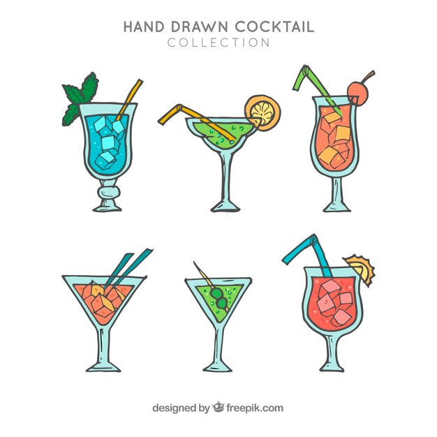 Hand drawn cocktail collection