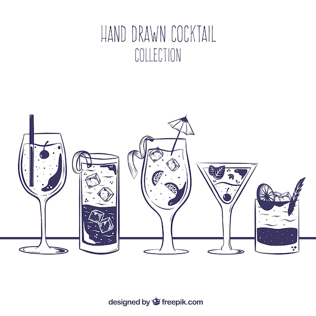 Free Vector hand drawn cocktail collection