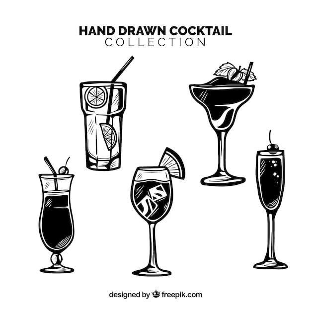 Hand drawn cocktail collection