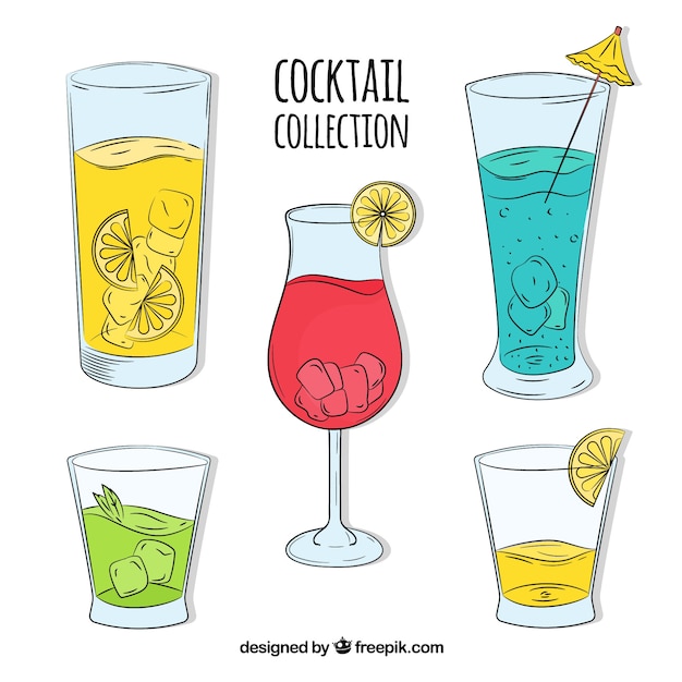 Hand drawn cocktail collection