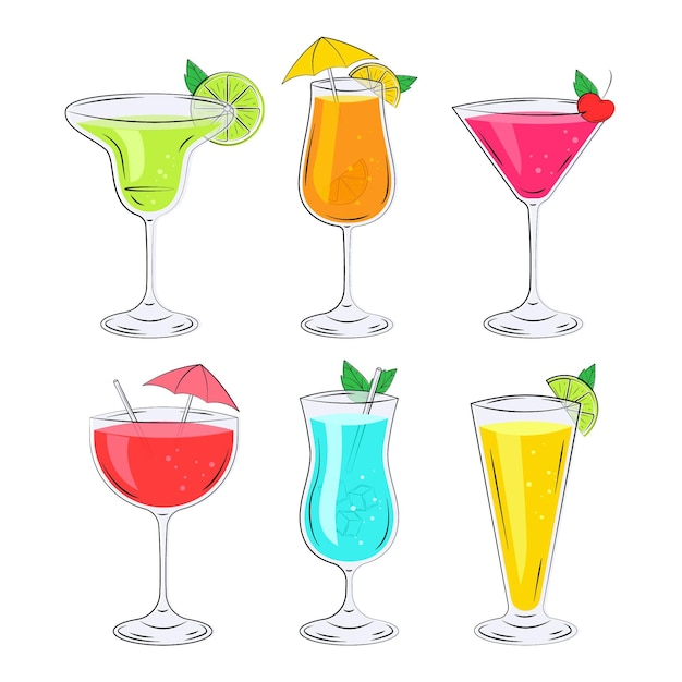 Hand drawn cocktail collection