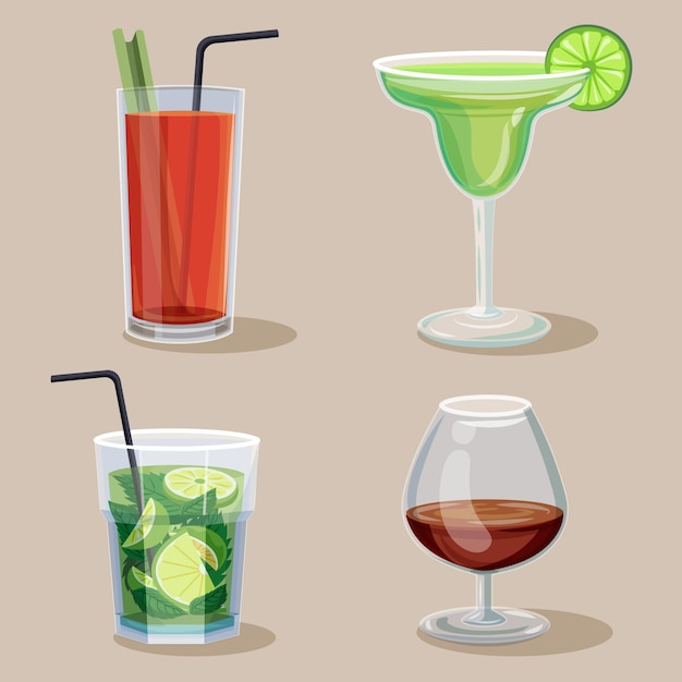 Hand drawn cocktail collection