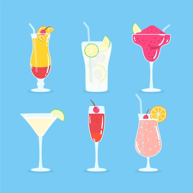 Hand-drawn cocktail collection