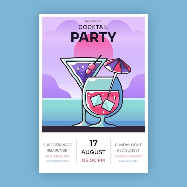 Hand drawn cocktail flyer