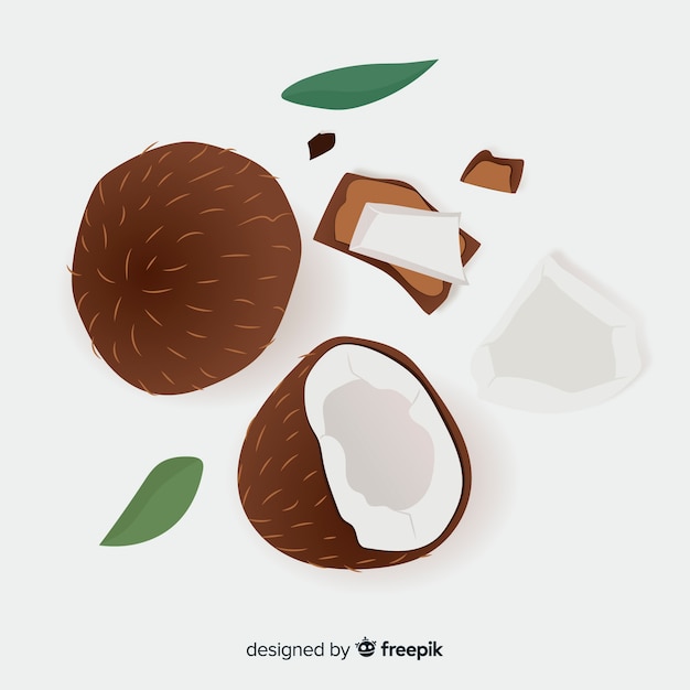 Hand drawn coconut background