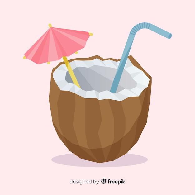 Free Vector hand drawn coconut cocktail background