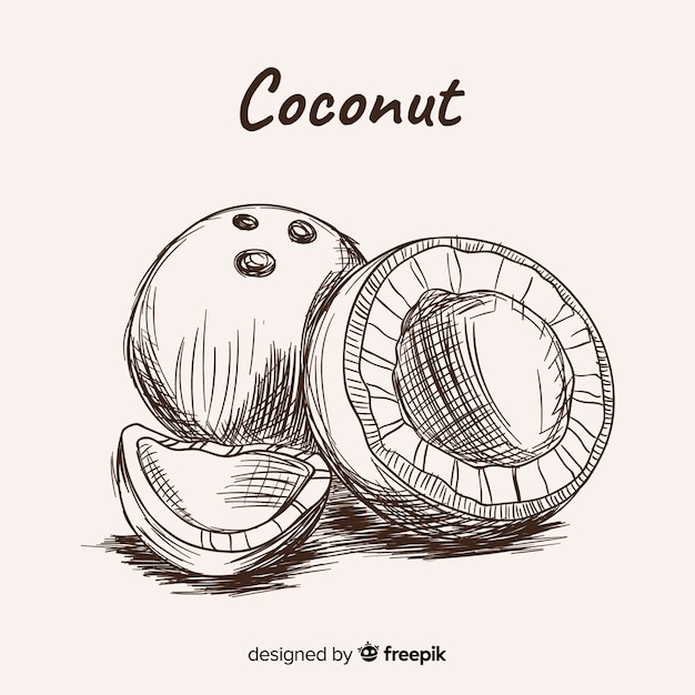 Free Vector hand drawn coconut illustration