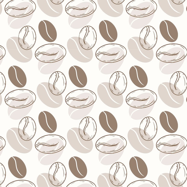 Free vector hand drawn coffee bean drawing pattern