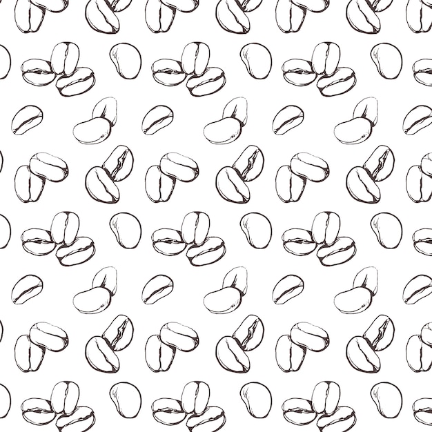 Free Vector hand drawn coffee bean drawing pattern