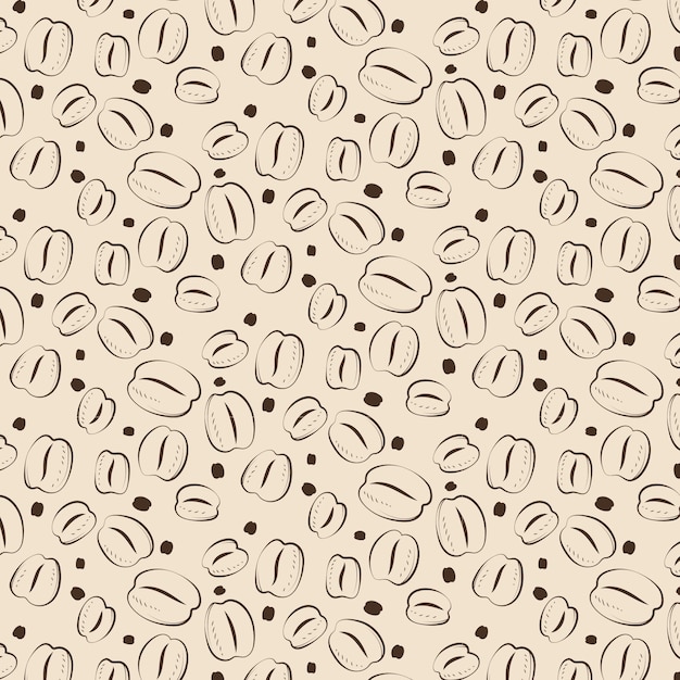 Free Vector hand drawn coffee bean drawing pattern