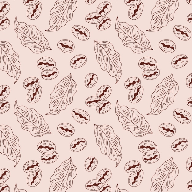 Free Vector hand drawn coffee bean drawing pattern