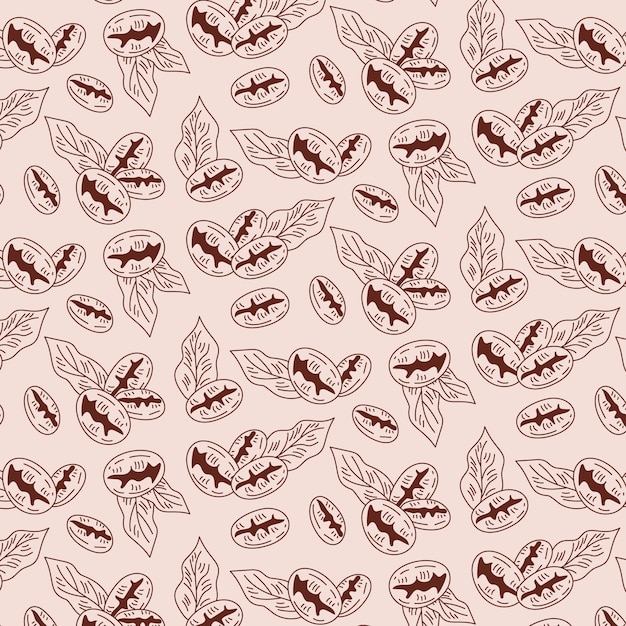 Free vector hand drawn coffee bean drawing pattern