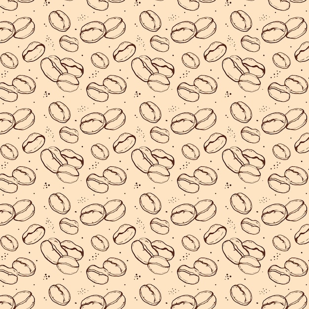 Free Vector hand drawn coffee bean drawing pattern