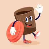 Free vector hand drawn coffee cartoon illustration