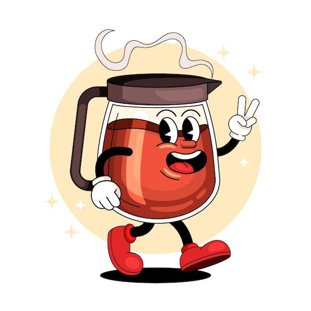 Free Vector hand drawn coffee cartoon illustration