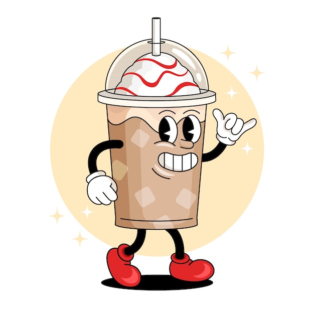 Free vector hand drawn coffee cartoon illustration