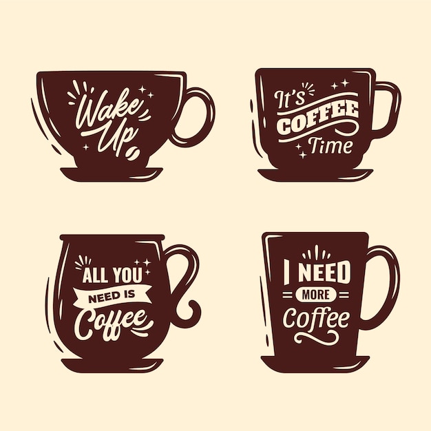 Free Vector hand drawn coffee cup silhouette