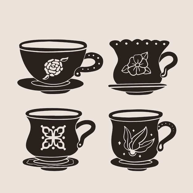 Free Vector hand drawn coffee cup silhouette