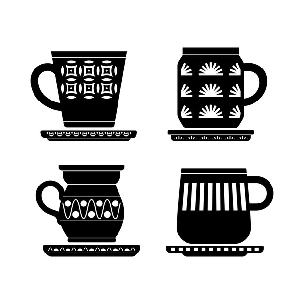 Hand drawn coffee cup silhouette