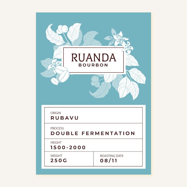 Hand drawn coffee label template