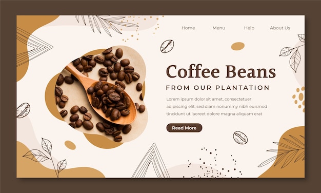 Free Vector hand drawn coffee plantation landing page