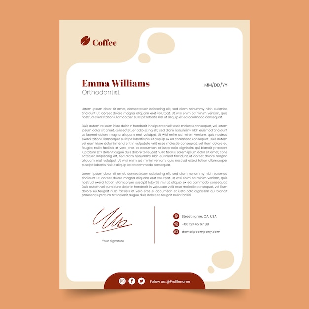 Hand drawn coffee plantation letterhead