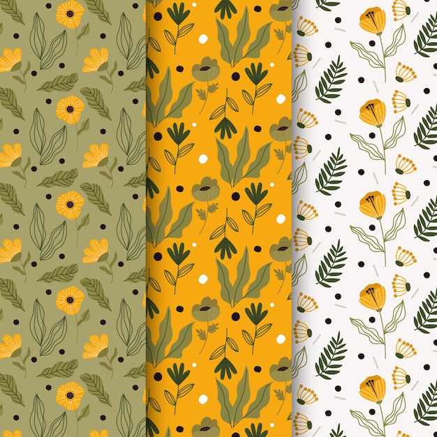 Free vector hand drawn collection of spring patterns