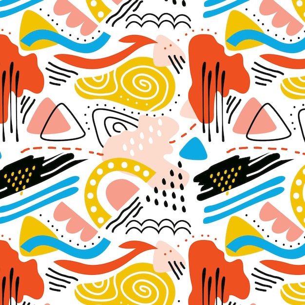 Free vector hand drawn colorful abstract element pattern