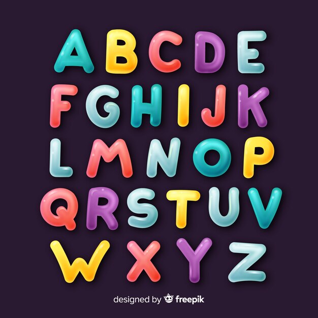 Hand drawn colorful alphabet 