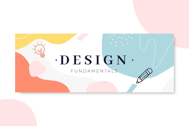 Hand drawn colorful design facebook cover