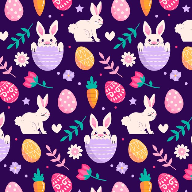 Hand drawn colorful easter pattern