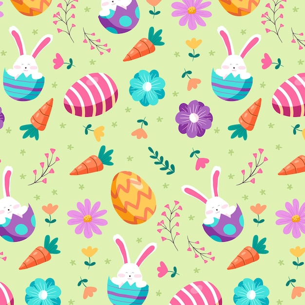 Hand drawn colorful easter pattern