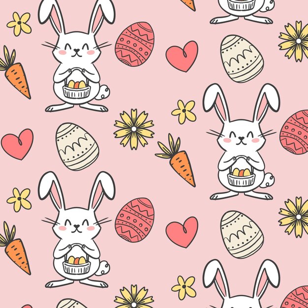 Hand drawn colorful easter pattern