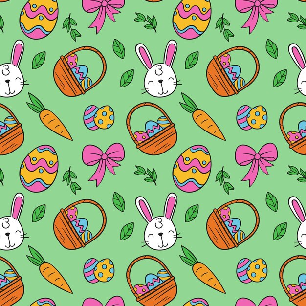 Hand drawn colorful easter pattern