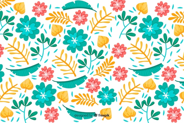 Free Vector hand drawn colorful floral background