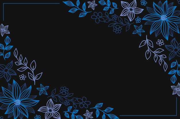 Free Vector hand drawn colorful flowers on blackboard background