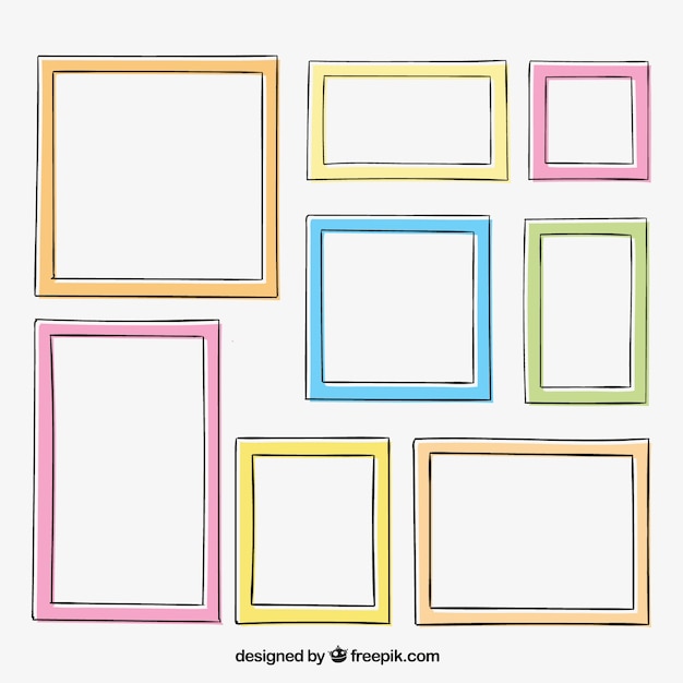 Hand drawn colorful frames