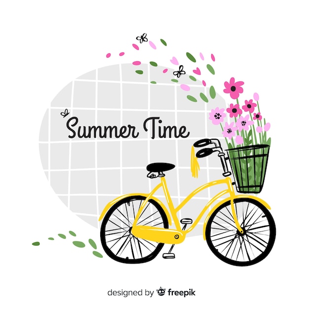 Free Vector hand drawn colorful  hello summer background