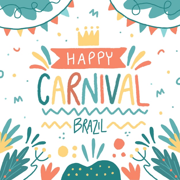 Free Vector hand drawn colorful illustration brazilian carnival