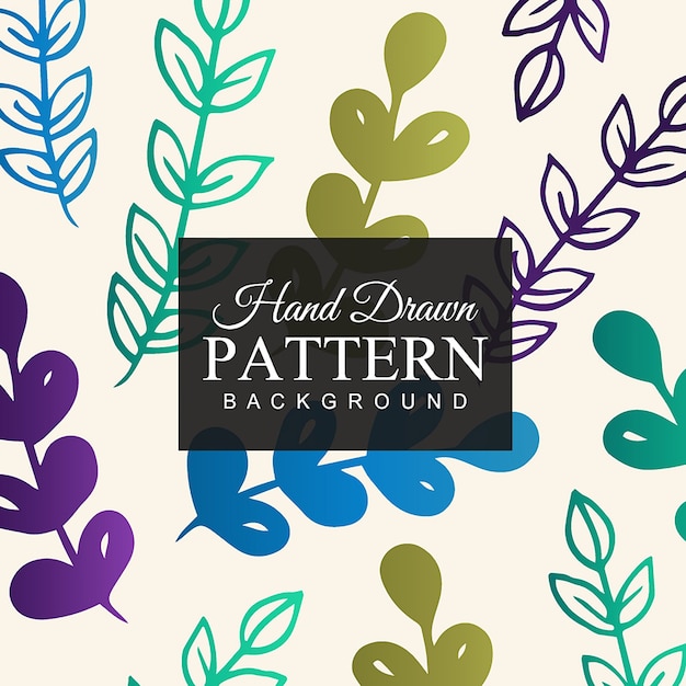 Free Vector hand drawn colorful leaf pattern background