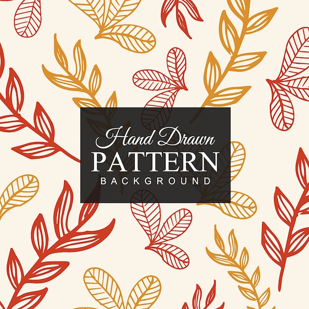 Hand Drawn Colorful Leaf Pattern Background