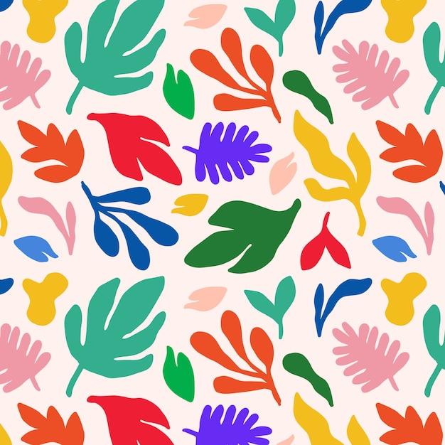 Free vector hand drawn colorful matisse pattern design