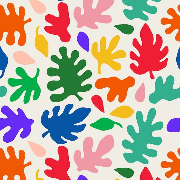 Free vector hand drawn colorful matisse pattern design