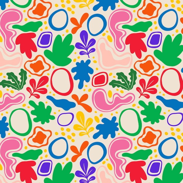 Free vector hand drawn colorful matisse pattern