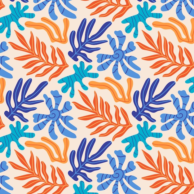 Hand drawn colorful matisse pattern